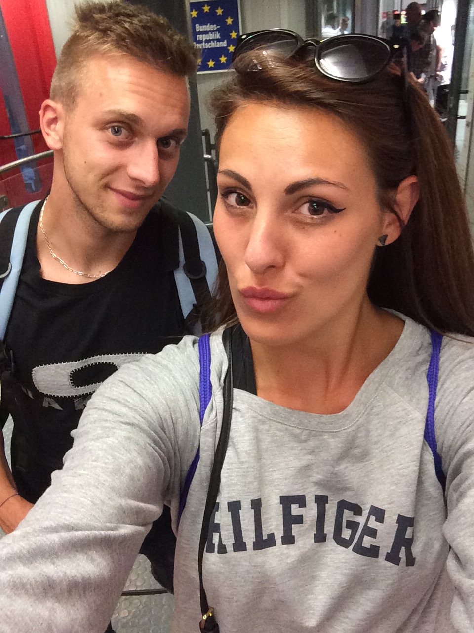 Nástup do letadle v Berlíně.